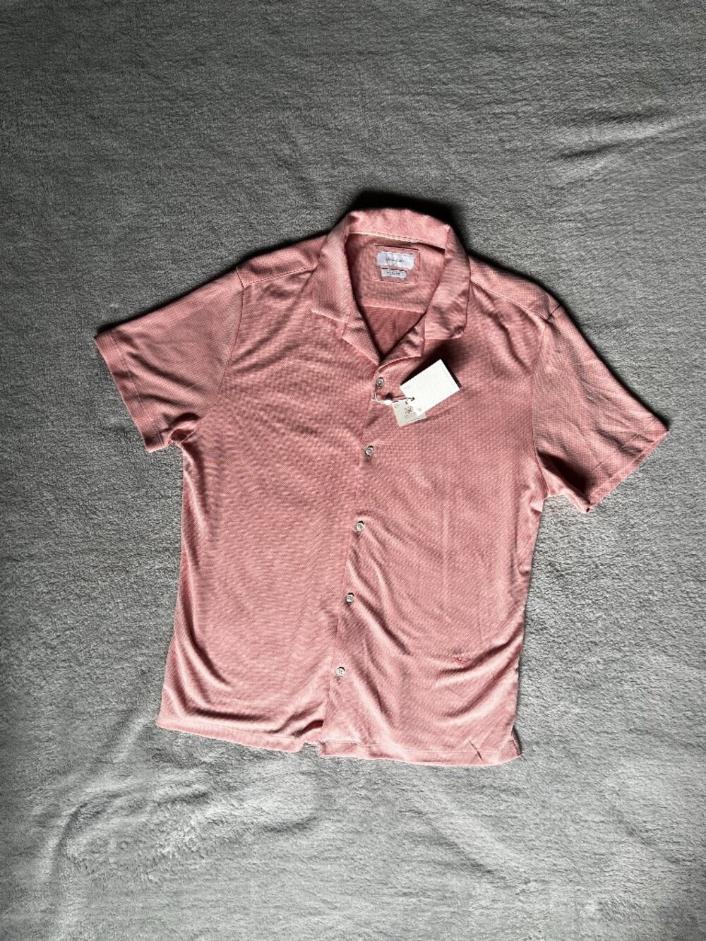 Porter & Ash Short Sleeve Button Up Shirt Men's X-Large Modal Blend Coral Pink